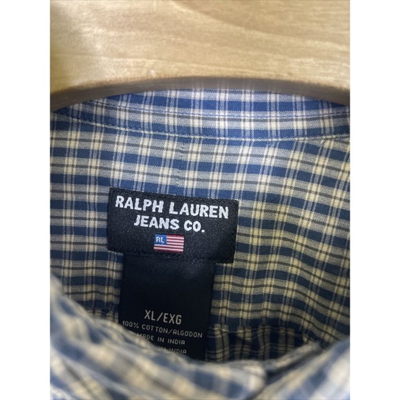 Polo Jeans Ralph Lauren Mens Plaid Button Up Long Sleeve Size XL - Picture 3 of 7
